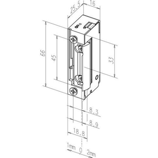 Assa Abloy - Elektrotüröffner 118 22-42 V AC/DC Stand.DIN L/R Radiusfalle