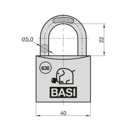 Vorhangschloss VHS 630, Bügel 5 mm - Aluminium