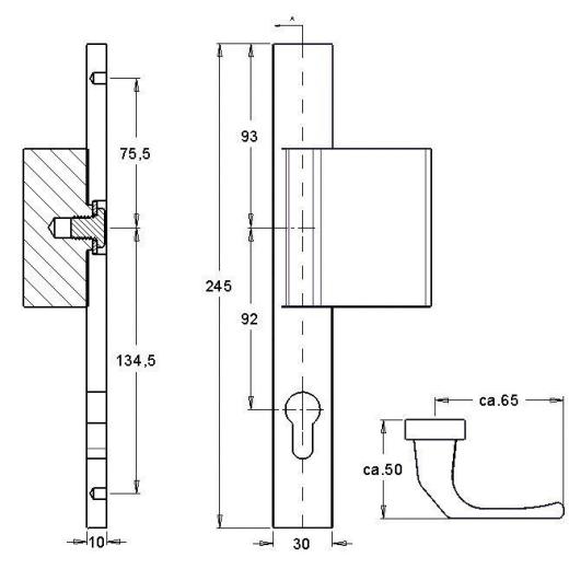 Profiltürgarnitur 2312/9203 Alu.F1 PZ TS 68-77mm EDI Profiltürgarnitur 2312/9203 Alu.F1 PZ TS 68-77mm EDI