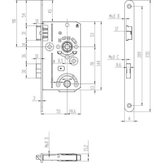 ZT-Einsteckschl.BAD20/55/78/8mm DIN L SP silber rd Kl 2 SSF
