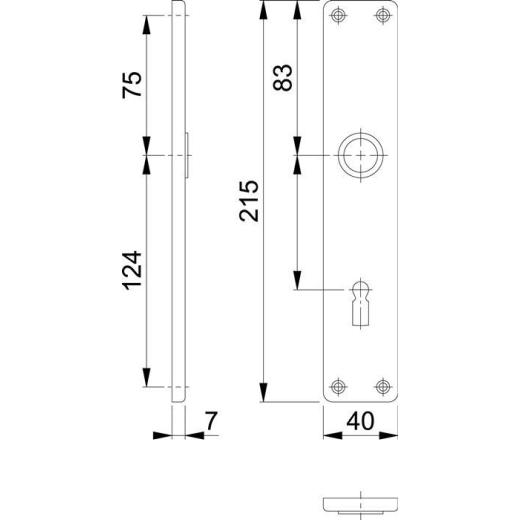 Langschildpaar 202SP F2/neusilberfarbig F2 BB 72mm HOPPE