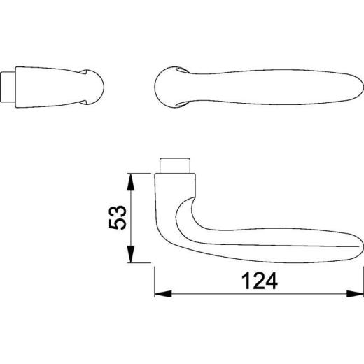 Türdrückerpaar Verona 1510 Alu.F1 o.Rosetten 4-KT.8mm HOPPE Türdrückerpaar Verona 1510 Alu.F1 o.Rosetten 4-KT.8mm HOPPE