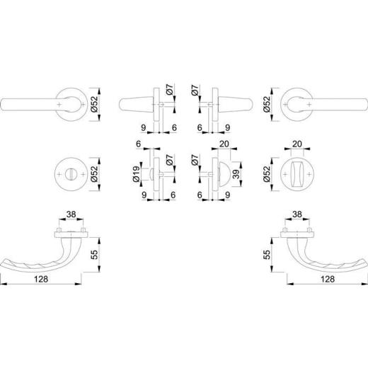 Rosettengrt.Tôkyô 1710/42KV/42KVS Alu.F1 rd.SK/OL DIN L/R D/D HOPPE