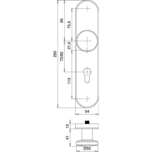 Schutzgarnitur Logo 8753/0772 Alu.F1 72mm 35-45mm EDI