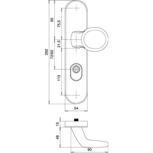 Schutzgarnitur Logo 8745/0272 Alu.F1 72mm 35-45mm EDI