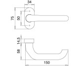 Feuerschutzdrückerlochteil 1300/2133 Alu.F12 gekr.4-KT.9mm EDI