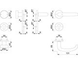 Rosettengrt.San Fran.E58/42KV/42KVS/1301Z VA F69 U-Form PZ DIN L/R fl.D/K HOPPE