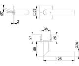 Türdrückerpaar Ams.E1400Z/848N VA F69 m.Drückerrosetten 4-KT.8mm HOPPE