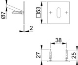 Schlüsselrosetten-Paar E848NS VA F69 Schildst.2mm OB quad.HOPPE