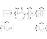 Schlüsselrosetten-Paar E848NS VA F69 Schildst.2mm SK/OL quad.HOPPE
