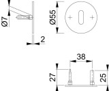 Schlüsselrosetten-Paar E849NS VA F69 Schildst.2mm OB rd.HOPPE