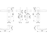 Kurzschildgarnitur NY 1810/273KP Alu.F1 SK/OL rd Drückergrt.HOPPE