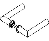 Türdrückerpaar 162PCM/162XAM VA XA m.Mini-Drückerrosette 4-KT.8mm HEWI