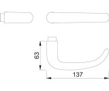 Türdrückerlochteil 1301 Alu.F1/naturf.4-KT.8mm DIN L/R HOPPE