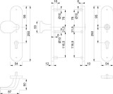 Schutzgarnitur 86G/3331/3310 Alu.F1 92mm 67-77mm HOPPE