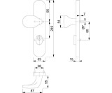 Knopflangschild E86G/3332ZA VA F69 72mm f.Kombischutz PZ 8mm HOPPE