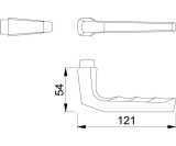 Türdrückerpaar Frankfurt 117L Alu.F2 o.Rosetten 4-KT.8mm HOPPE