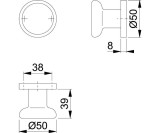 Türknopf 54/11 Alu.F1 ger.HOPPE