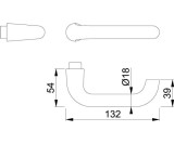 Türdrückerlochteil Paris 138L Alu.F1/naturf.4-KT.8mm DIN L/R HOPPE