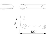 Türdrückerlochteil London 113 Alu.F2/neusilberfarbig 4-KT.8mm DIN L/R HOPPE