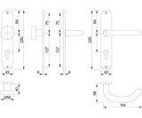Langschildgarnitur Mar.E58/302/1138Z VA F69 PZ 72mm DIN L/R HOPPE