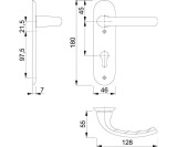 Kurzschildgarnitur Tôkyô 1710/273KP Alu.F1 PZ rd Drückergrt.HOPPE