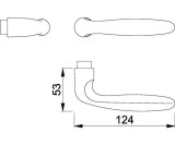 Türdrückerpaar Verona 1510 Alu.F2 o.Rosetten 4-KT.8mm HOPPE