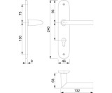 Langschildgarnitur Stock.1140/273P Alu.F1 PZ 72mm DIN L/R HOPPE