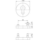 Schlüsselrosette 6612 PZ ER VA ER Schildst.9mm PZ rd.OGRO