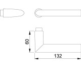 Türdrückerlochteil Stock.1140 Alu.F1/naturf.4-KT.8mm DIN L/R HOPPE