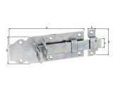 Schlossriegel L.100mm B.44mm ger.STA galv.verz.d.pass.Ausschub 27mm GAH | 10 Stück