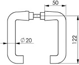 Türdrückerpaar 475 LM 105 o.Rosetten 4-KT.8mm AMF