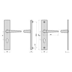 Vollmaterial-Schutzbeschlag ES0 PZ 72/8 mm F1