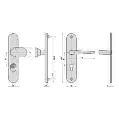 Aluminium-Vollmaterial-Schutzbeschlag | Langschild rund (PZ) 92/10 mm IROX, mit Zylinderabdeckung