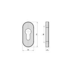 Schmalrahmen-Schutzrosette 6 mm, oval (PZ) Edelstahl