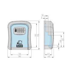 Schlüsselsafe mit Zahlenschloss | SSZ 200 - Schwarz/Rot