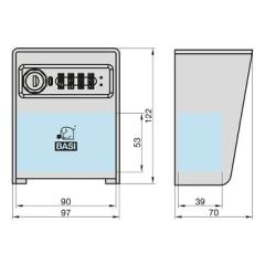Schlüsselsafe mit Zahlenschloss | SSZ 350 - Edelstahl