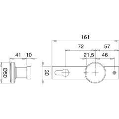 Schlosskasten-Knopf 1317/7020 fest Alu.F1/naturf.4-KT.8mm EDI