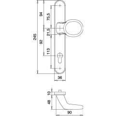 Profiltürgarnitur 1300/K22/035 VA EST PZ EDI