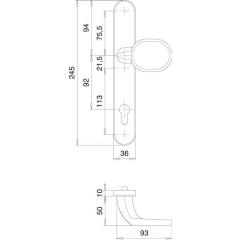 Profiltürgarnitur 1300/K22/035 VA EST PZ EDI