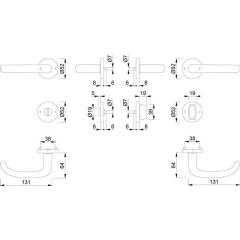 Rosettengrt.San Fran.E1301Z/42KV/42KVS VA F69 U-Form SK/OL DIN L/R D/D HOPPE