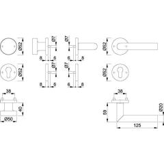 Rosettengrt.Ams.E58/42KV/42KVS/1400Z VA F69 rd.PZ DIN L/R fl.D/K HOPPE