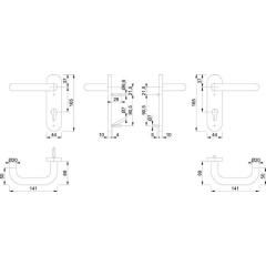 FS-Garnitur Paris FS-E138/353KH AP VA F69 D/D TS 40-65mm PZ rd DIN L/R HOPPE