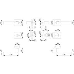 Rosettengrt.Dublin 1124/843KV/843KVS Alu.F94-1 eck.SK/OL DIN L/R D/D HOPPE