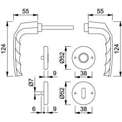 Rosettengrt.Birm.1117/17KV/17KVS Alu.F1 rd.PZ DIN L/R D/D HOPPE