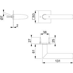 Türdrückerpaar Stock.E1140Z/848N VA F69 m.Drückerrosetten 4-KT.8mm HOPPE