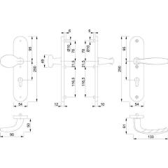 Schutzgarnitur NY 76G/3331/3410/1810H Alu.F1 92mm 66-76mm HOPPE