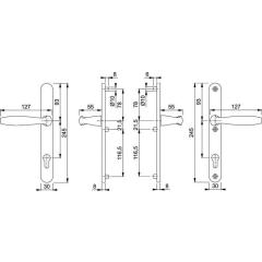Profil-Garnitur NY 1810/3346 Alu.F1 PZ f.TS 57-62mm HOPPE