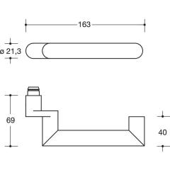 Profiltürgarnitur 162XAH03.647 VA PZ-PZ TS 38,1-48mm HEWI