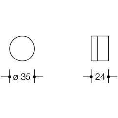 Wandtürpuffer 610 Ku.99 reinweiß L.24mm HEWI
